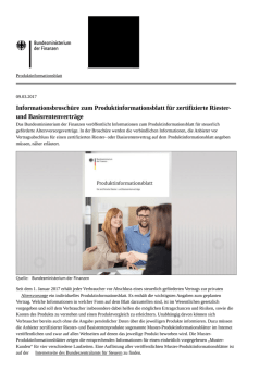 Informationsbrosch&uuml;re zum Produktinformationsblatt f&uuml;r zertifizierte