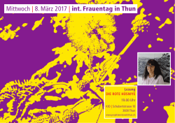 Mittwoch | 8. März 2017 | int. Frauentag in Thun