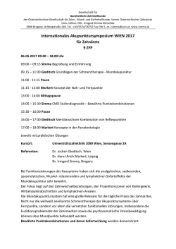 Internationales Akupunktursymposium WIEN 2017