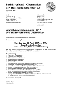 Bezirksverband Oberfranken der Rassegeflügelzüchter eV - BV-Ofr