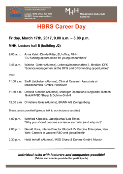 HBRS Career Day, March 17th