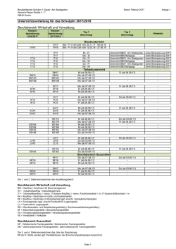 Unterrichtsverteilung für das Schuljahr 2017/2018