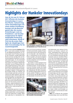 Highlights der Hunkeler Innovationdays