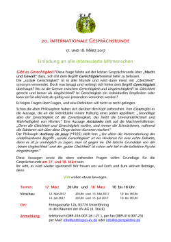 20. Internationale Gesprächsrunde – Einladung