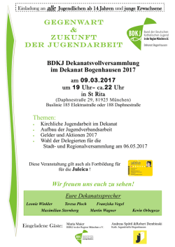 BDKJ Dekanatsvollversammlung im Dekanat Bogenhausen 2017