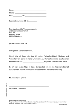Abmeldevordruck Eierpackstellen
