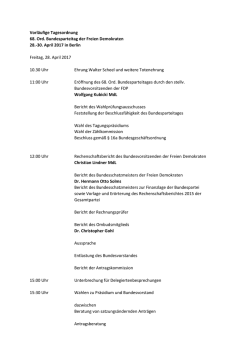 Die vorl&auml;ufige Tagesordnung zum