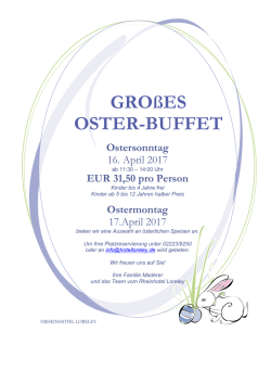 GROßES OSTER-BUFFET - Rheinhotel Loreley