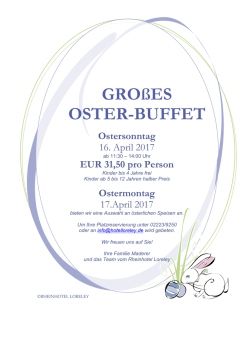 GRO&szlig;ES OSTER-BUFFET - Rheinhotel Loreley