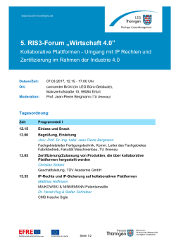 5. RIS3-Forum „Wirtschaft 4.0”