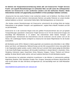 Greencarrier und JAS Wordlwide bilden