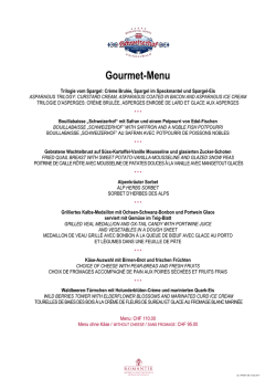 Gourmet Menu valable du 10.03.2017