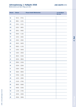 Jahresplanung, 1. Halbjahr 2018
