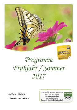 Programm Frühjahr / Sommer 2017