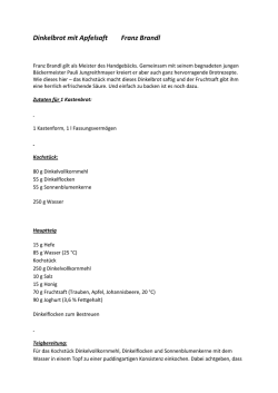 Dinkelbrot mit Apfelsaft Franz Brandl