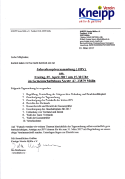 Jahreshauptversammlung - kneipp-verein-moelln.de