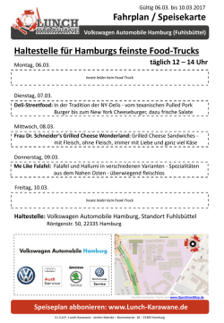 Speiseplan Hamburg-Fuhlsb&uuml;ttel, Volkswagen - Lunch