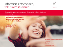 Masterinfo - Universität Bern