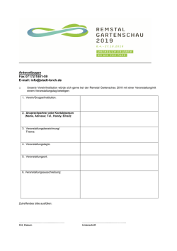Veranstaltungen für die Remstal Gartenschau