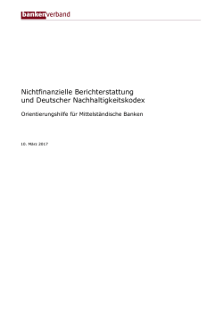 Nichtfinanzielle Berichterstattung und Deutscher Nachhaltigkeitskodex