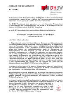 Hausmeister (m/w) - DHBW Ravensburg