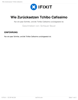 Wie Zur&uuml;cksetzen Tchibo Cafissimo