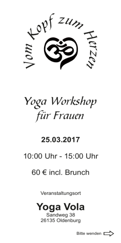"Vom Kopf zum Herzen - Yogaworkshop für Frauen".