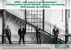 „WRTP - with respect to professionalism.“ Professionalität ist kein
