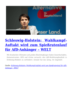 Schleswig-Holstein: Wahlkampf-Auftakt wird zum