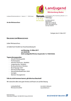 14. März 2017 - Landjugend Württemberg Baden