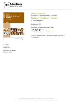 Bäckerei – Konditorei – Verkauf