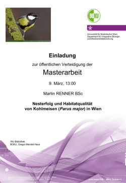 Masterarbeit - Department für Integrative Biologie und