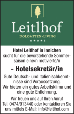 Hotelsekretär/in - Dolomiten Markt