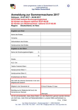 Anmeldung - UPJ Netzer