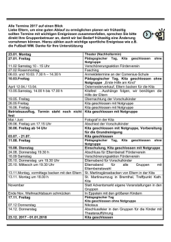 Veranstaltungskalender 2017