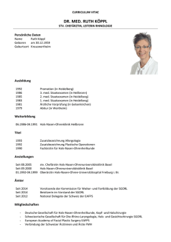 DR. MED. RUTH K&Ouml;PPL - Universit&auml;tsspital Basel