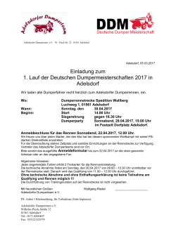 Einladung Adelsdorf - Deutsche Dumpermeisterschaften