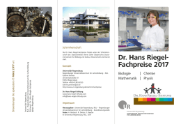 Dr. Hans Riegel- Fachpreise 2017