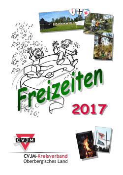 Freizeitprospekt 2017 - CVJM Kreisverband Oberbergisches