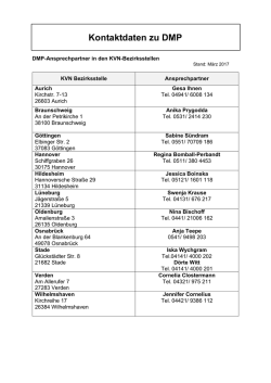 DMP-Ansprechpartner in den KVN Bezirksstellen