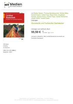 Grundstufe und Fachstufen Dachdecker