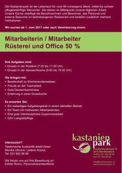 Mitarbeiterin / Mitarbeiter Rüsterei und Office 50