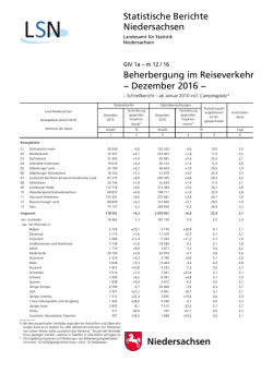 Monatserhebung im Tourismus Dezember 2016