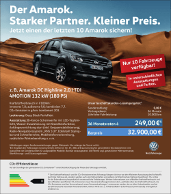 Der Amarok. Starker Partner. Kleiner Preis.