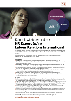 Labour Relations International Kein Job wie jeder andere