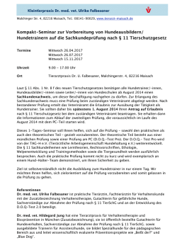 Informationen zum Seminar Sachkunde &sect;11