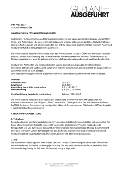 Teilnahmebedingungen - Internationale Handwerksmesse