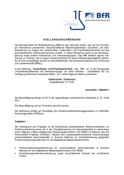 Doktorandin/Doktorand in der Abteilung Chemikalien
