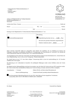 Antrag auf Mitgliedschaft im Verbund deutscher