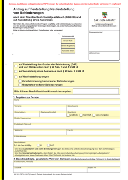 Antrag auf Feststellung/Neufeststellung von Behinderungen nach dem